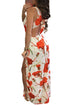 Sexy Fiery Floral Print Knot Back Sleeveless Romper Dress